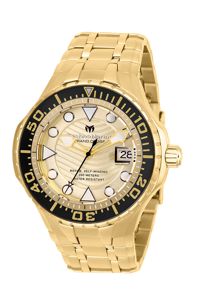 TechnoMarine Cruise Blue Reef Automatic Men%27s Watch - 48mm, Gold (TM-118076)