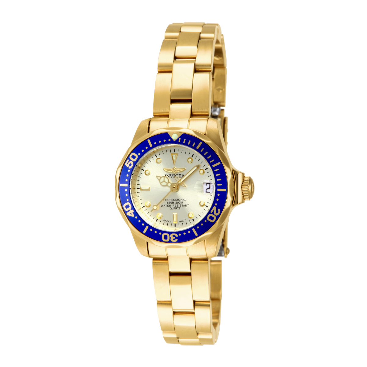 Invicta Pro Diver Women's Watch - 24mm, Gold (ZG-14126)