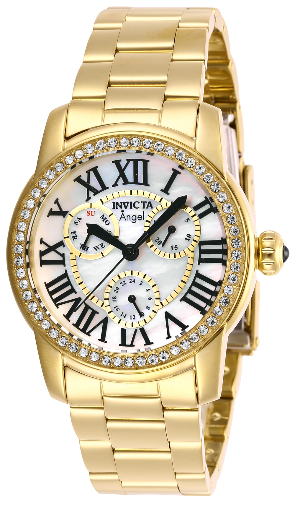 Invicta Angel Women%27s Watch w/ Mother of Pearl Dial - 38mm, Gold (28472)