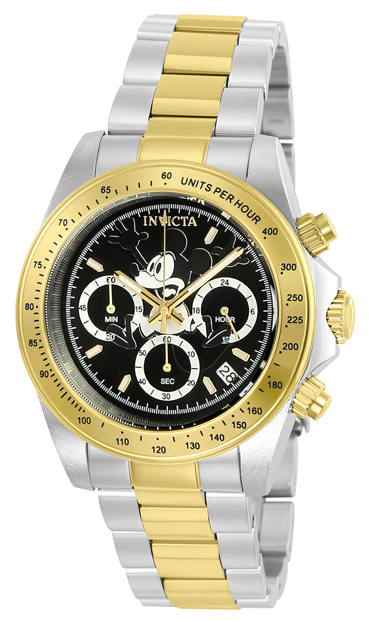 #1 LIMITED EDITION - Invicta Disney Mickey Mouse Quartz Mens Watch - 39.5mm Stainless Steel Case, Stainless Steel Band, Steel, Gold (22866)