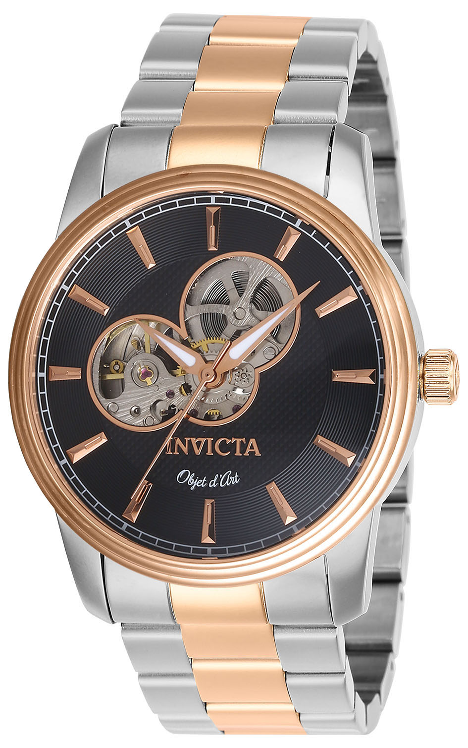 Pre-Owned Invicta Objet D Art Automatic Men's Watch - 44mm Stainless Steel Case, Stainless Steel Band, Steel, Rose Gold (AIC-27563)