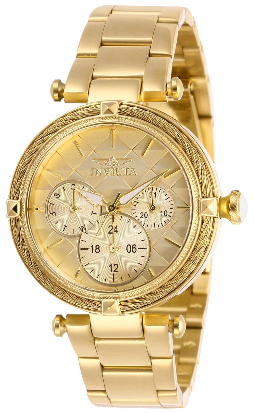 Pre-Owned Invicta Bolt Quartz Women's Watch - 36.5mm Stainless Steel Case, Stainless Steel Band, Gold (AIC-28957)