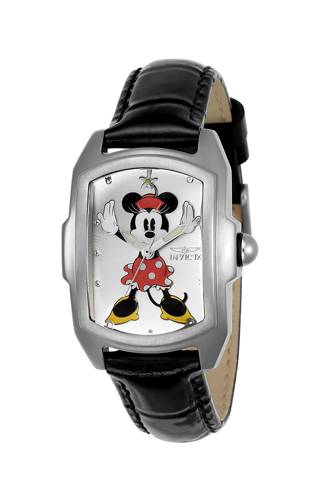 #1 LIMITED EDITION - Invicta Disney Limited Edition Minnie Mouse Quartz Womens Watch - 29mm Stainless Steel Case, Leather Band, Black (23775)