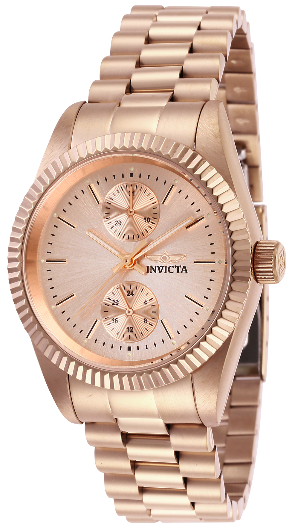Pre-Owned Invicta Specialty Quartz Womens Watch - 36mm Stainless Steel Case, Stainless Steel Band, Rose Gold (29450)