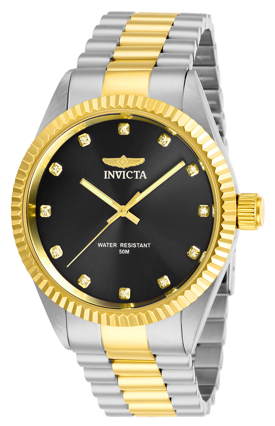 Pre-Owned Invicta Specialty Quartz Men's Watch - 43mm Stainless Steel Case, Stainless Steel Band, Steel, Gold (AIC-29503)