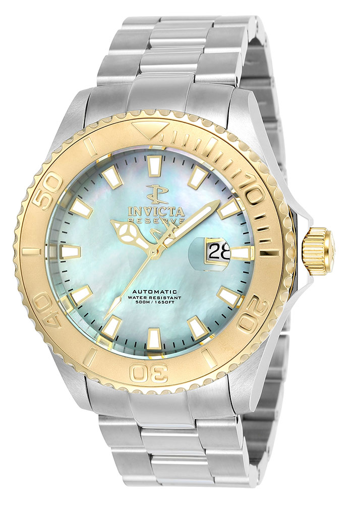 #1 LIMITED EDITION - Invicta Pro Diver Automatic Mens Watch - 47mm Stainless Steel, 18K Gold Case, Stainless Steel Band, Steel (24297)