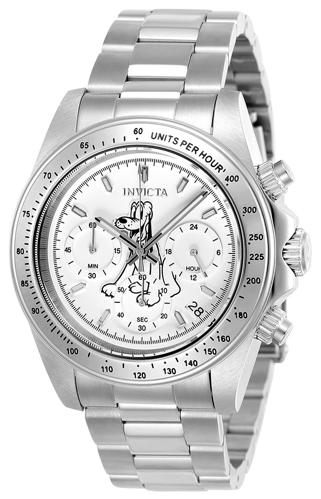 #1 LIMITED EDITION - Invicta Disney Limited Edition Pluto Quartz Mens Watch - 39.5mm Stainless Steel Case, Stainless Steel Band, Steel (24398)