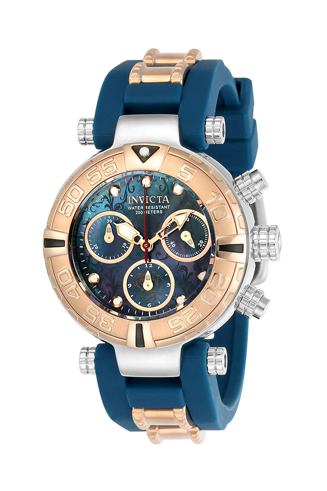 #1 LIMITED EDITION - Invicta Disney Limited Edition Beauty and the Beast Quartz Womens Watch - 38mm Stainless Steel Case, Silicone Band, Blue (24718)