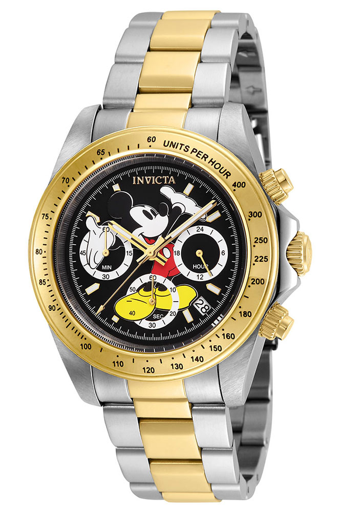 #1 LIMITED EDITION - Invicta Disney Limited Edition Mickey Mouse Quartz Mens Watch - 39.5mm Stainless Steel Case, SS Band, Steel, Gold (25194)