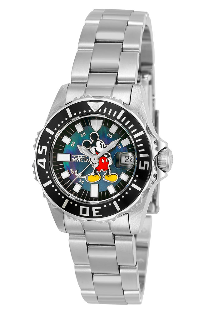 #1 LIMITED EDITION - Invicta Disney Limited Edition Mickey Mouse Quartz Womens Watch - 30mm Stainless Steel Case, Stainless Steel Band, Steel (25570)