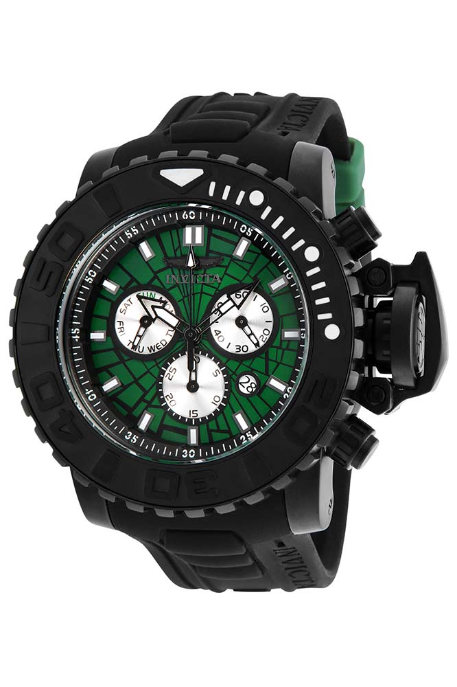 #1 LIMITED EDITION - Invicta Marvel Hulk Quartz Mens Watch - 58mm Stainless Steel Case, Silicone Band, Black, Green (25619)