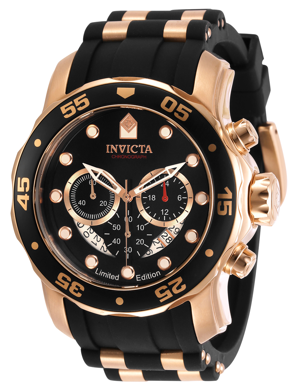 Invicta Pro Diver Men%27s Watch - 48mm, Rose Gold, Black (30825)