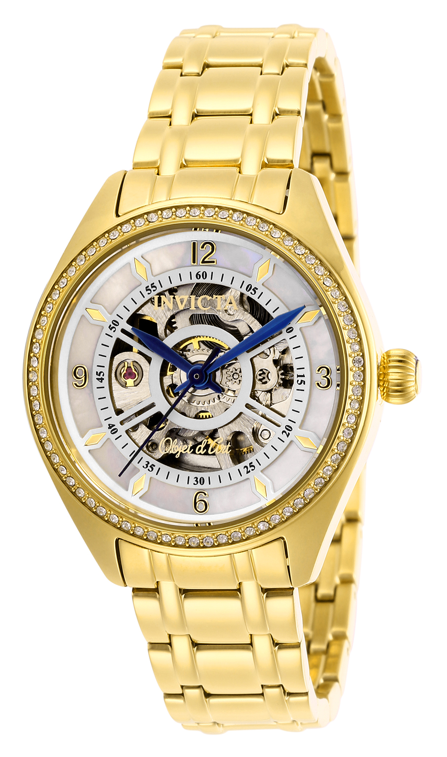 Invicta Objet D Art Automatic Women%27s Watch w/ Mother of Pearl Dial - 34mm, Gold (26357)