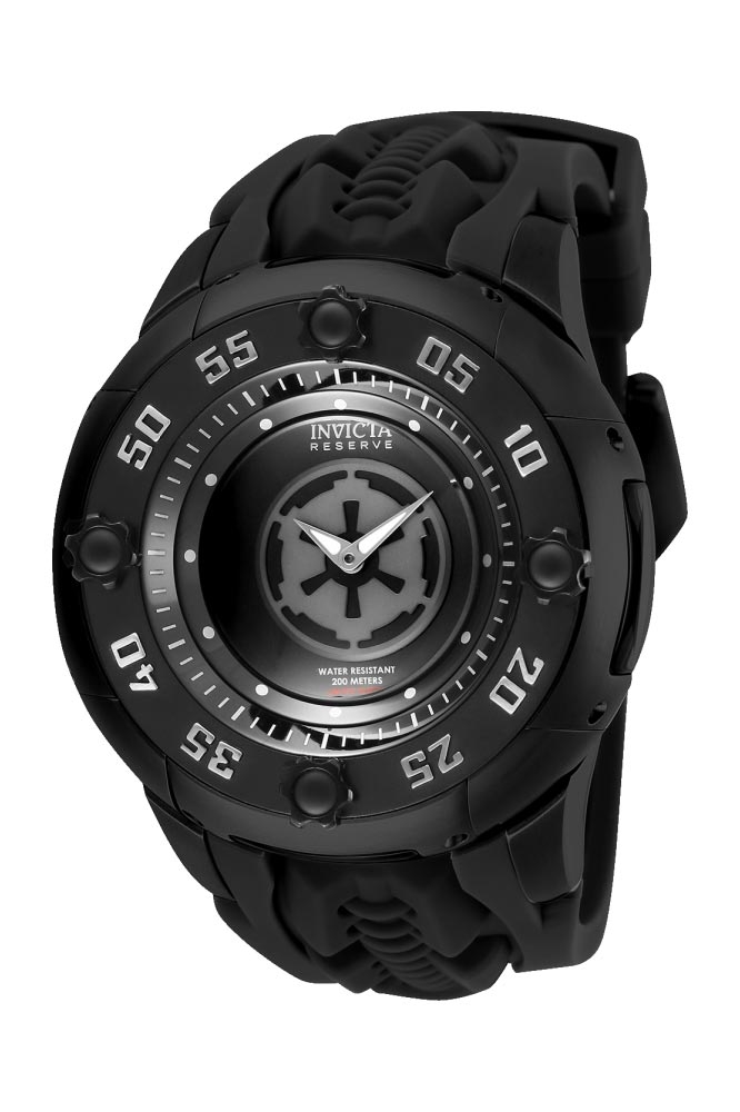 #1 LIMITED EDITION - Invicta Star Wars Galactic Empire Quartz Mens Watch - 52mm Stainless Steel Case, Silicone Band, Black (26174)