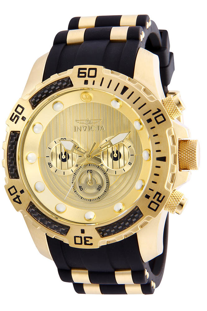 #1 LIMITED EDITION - Invicta Star Wars C-3PO Quartz Mens Watch - 51mm Stainless Steel Case, Stainless Steel, Silicone Band, Gold, Black (26179)