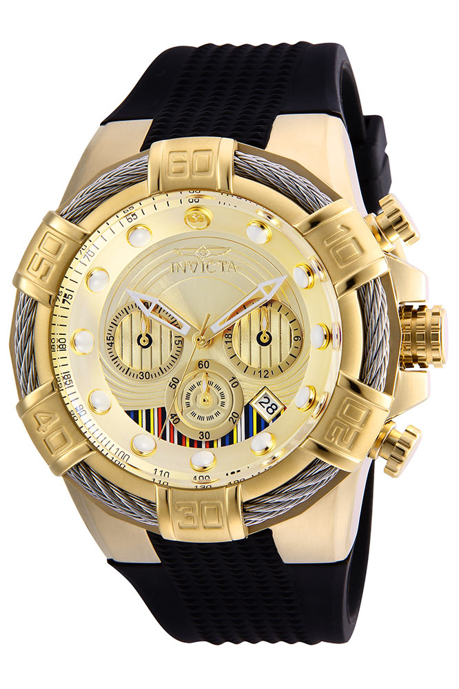 #1 LIMITED EDITION - Invicta Star Wars C-3PO Quartz Mens Watch - 52mm Stainless Steel Case, Silicone Band, Black (26271)