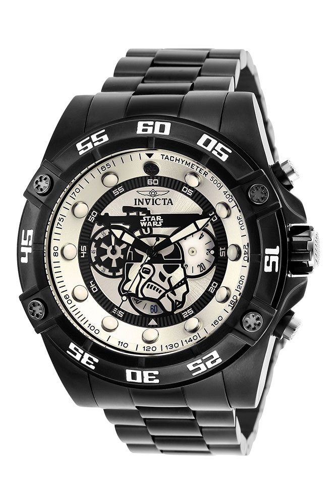 #1 LIMITED EDITION - Invicta Star Wars Stormtrooper Quartz Mens Watch - 52mm Stainless Steel Case, Stainless Steel Band, Black (26515)