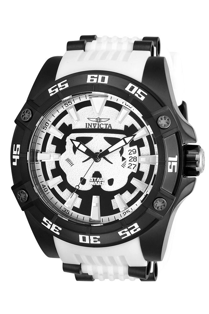 #1 LIMITED EDITION - Invicta Star Wars Stormtrooper Automatic Mens Watch - 52mm Stainless Steel Case, SS/Silicone Band, Black, White (26516)