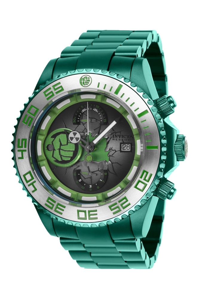 #1 LIMITED EDITION - Invicta Marvel Hulk Automatic Mens Watch - 47mm Stainless Steel Case, SS Band, Green (27162)