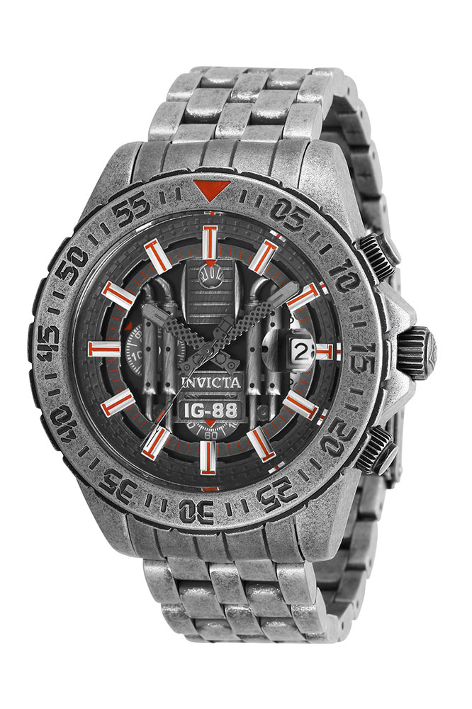 #1 LIMITED EDITION - Invicta Star Wars IG-88 Quartz Mens Watch - 47mm Stainless Steel Case, SS Band, Steel (27430)