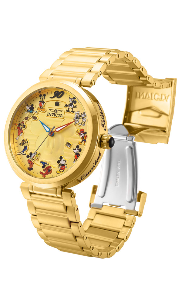 #1 LIMITED EDITION - Invicta Disney Limited Edition  Quartz Mens Watch - 45mm Stainless Steel Case, SS Band, Gold (27526)