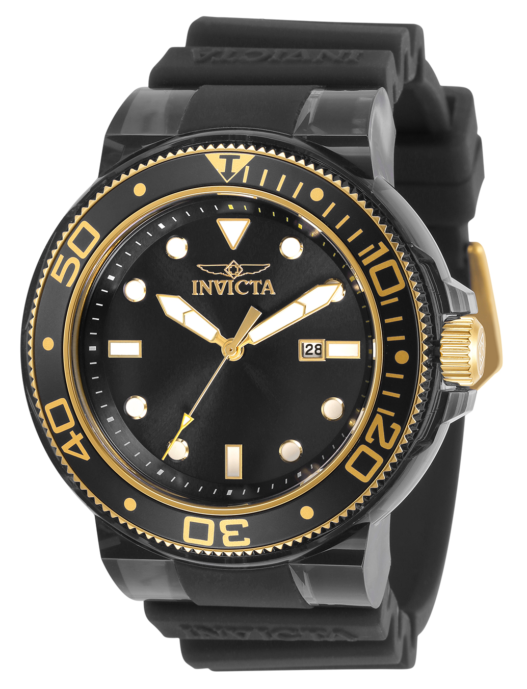 Invicta Pro Diver Anatomic Men%27s Watch - 51.5mm, Black, Transparent (32337)