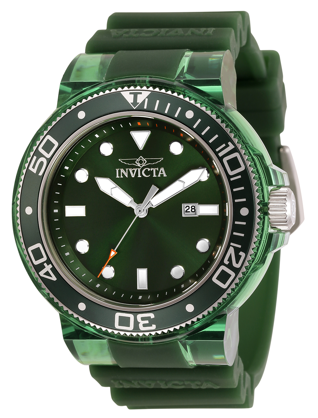 Invicta Pro Diver Anatomic Men%27s Watch - 51.5mm, Green, Transparent (32332)