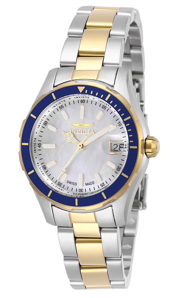 Invicta Pro Diver Women's Watch w/ Mother of Pearl Dial - 34mm, Steel, Gold (ZG-28648)