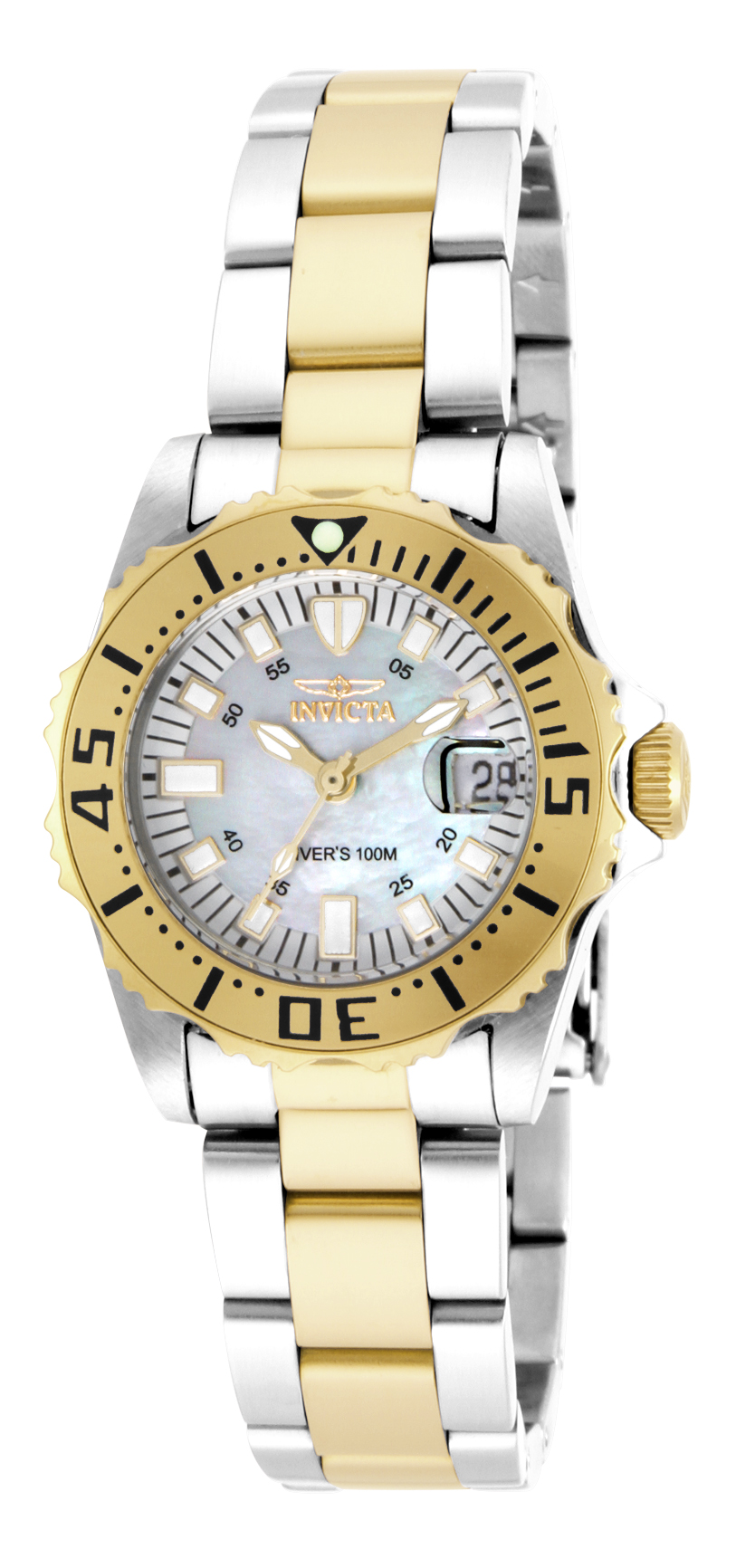 Invicta Pro Diver Women's Watch w/ Mother of Pearl Dial - 30mm, Steel, Gold (17385)