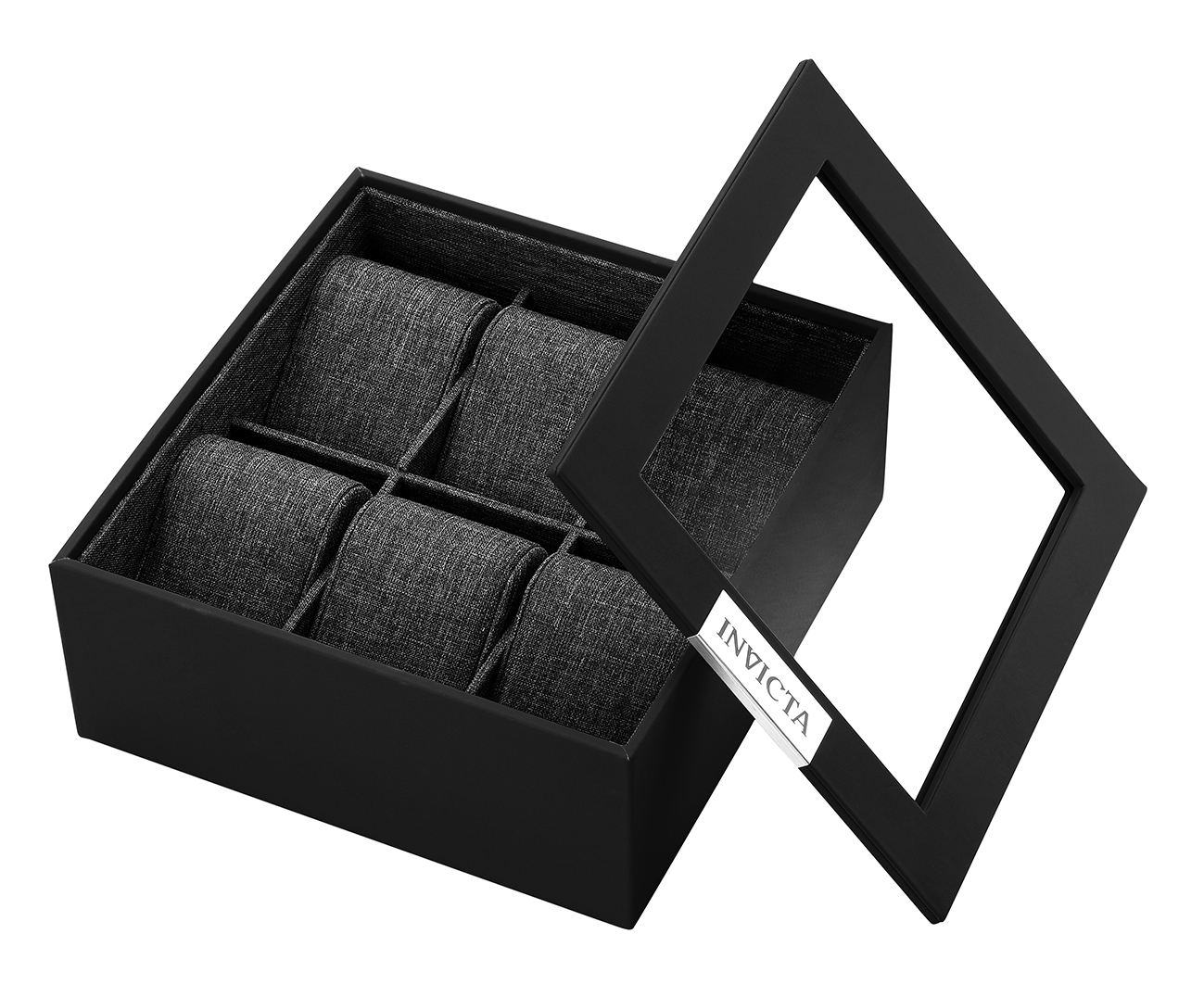 Invicta Watch Display 6-Slot Box, Black (33911)
