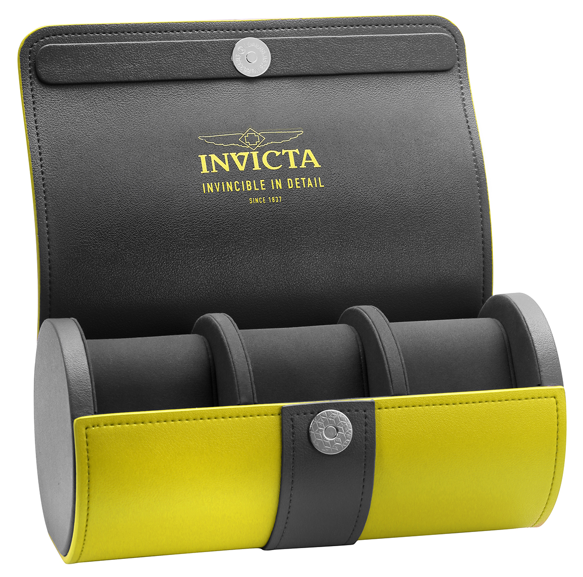 Invicta Watch 3-Slot Watch Roll With Dragon Clasps, Yellow (33923)