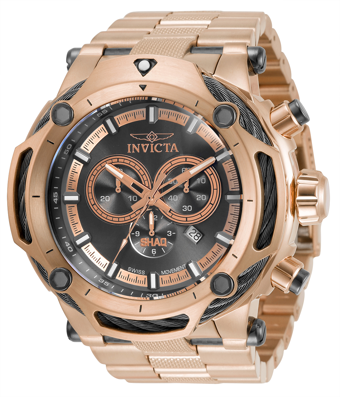 Invicta SHAQ Men's Watch - 60mm, Rose Gold, Black (33661)