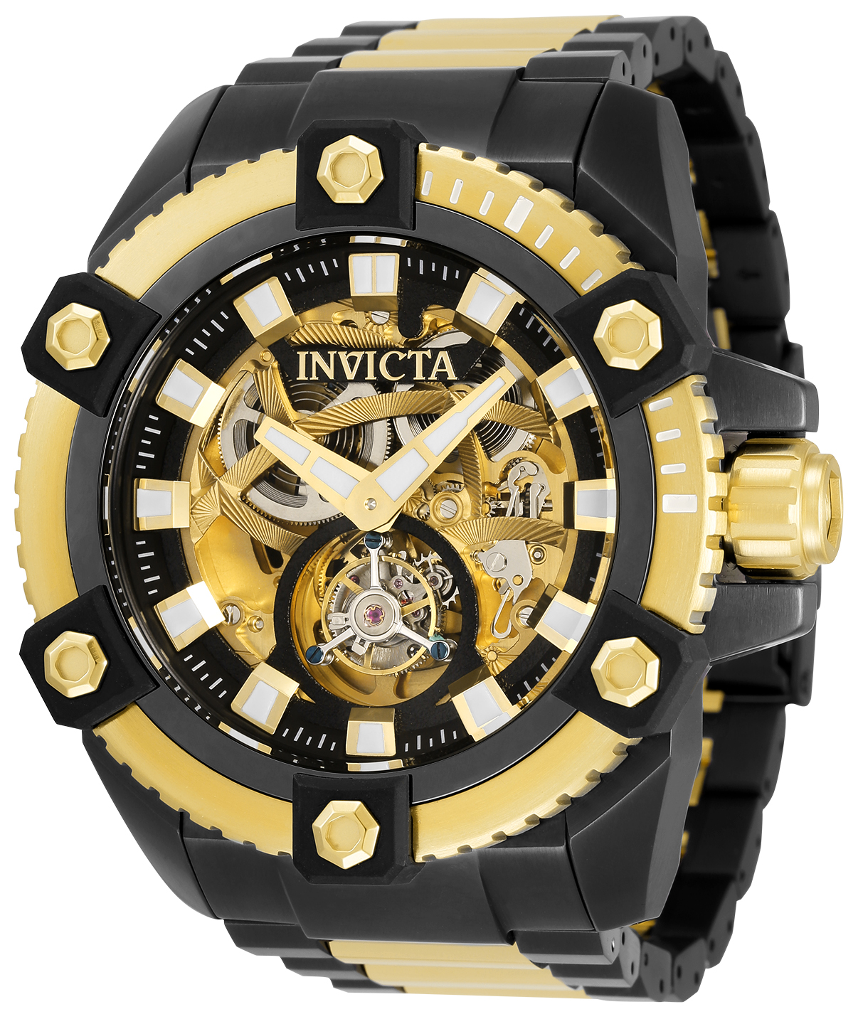 Invicta Reserve Automatic Tourbillon Men's Watch - 56mm, Gold, Black (33807)