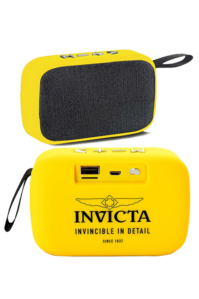 Invicta Portable Bluetooth Wireless Speaker with FM Radio Yellow - Model 31494