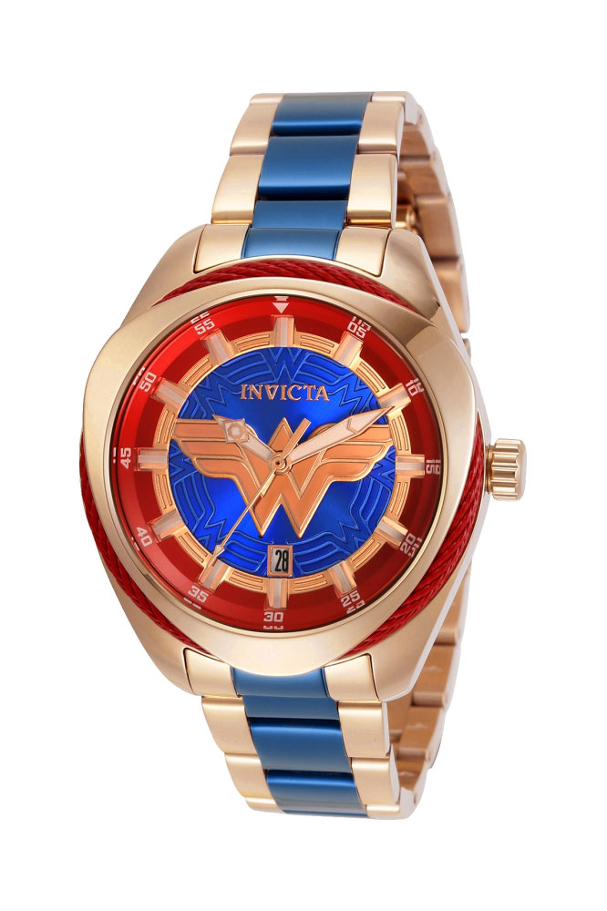 Invicta DC Comics Wonder Woman Women's Watch - 38mm, Rose Gold, Blue (31729)