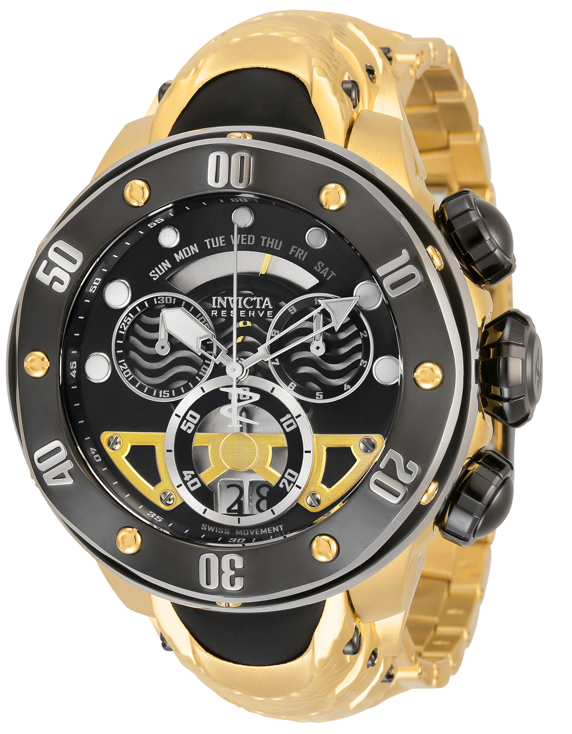Invicta Reserve Kraken Men's Watch - 54mm, Gold, Black (33482)
