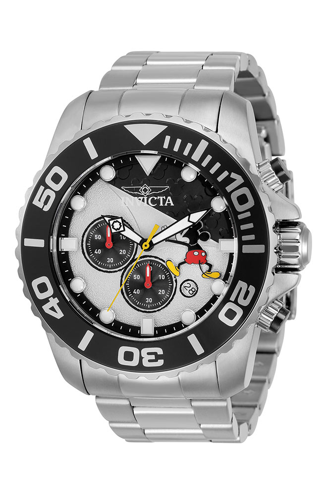 #1 LIMITED EDITION - Invicta Disney Limited Edition Mickey Mouse Quartz Mens Watch - 50mm Stainless Steel Case, Stainless Steel Band, Steel (32443)