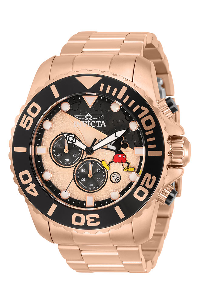 #1 LIMITED EDITION - Invicta Disney Limited Edition Mickey Mouse Quartz Mens Watch - 50mm Stainless Steel Case, SS Band, Rose Gold (32450)