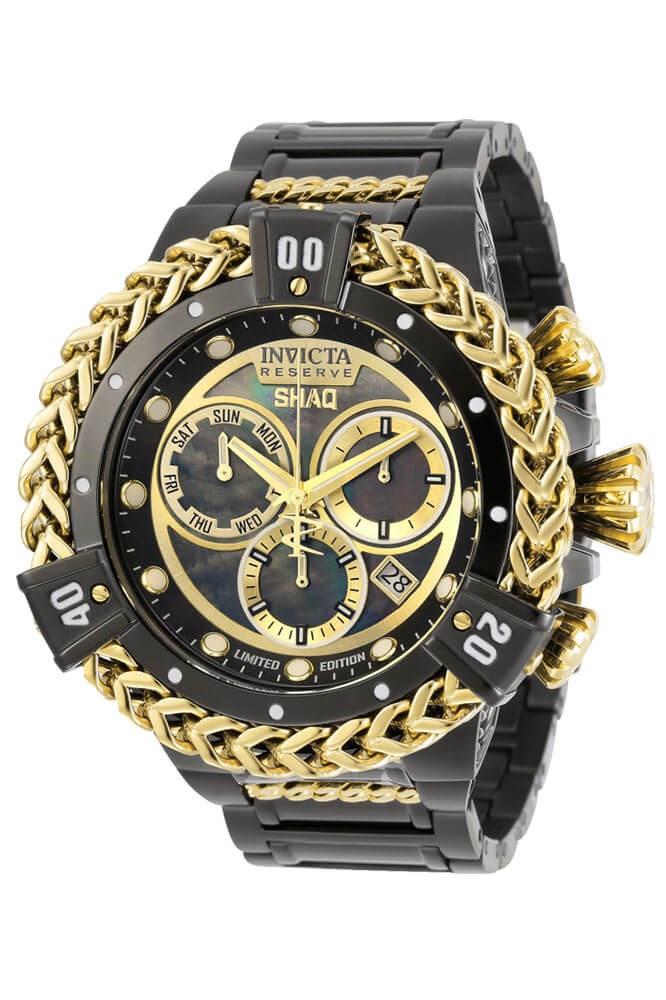 Invicta SHAQ Men's Watch w/ Metal, Mother of Pearl & Oyster Dial - 53mm, Black, Gold (33413)