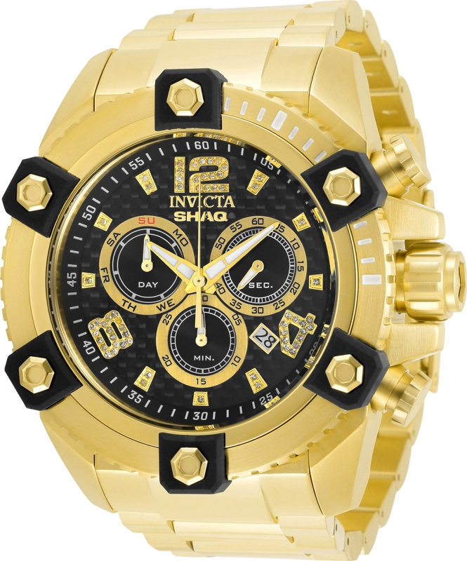 #1 LIMITED EDITION - Invicta SHAQ Quartz Mens Watch  w/ 0.25 Carat Diamonds  - 56mm Stainless Steel Case, Stainless Steel Band, Gold (33715)