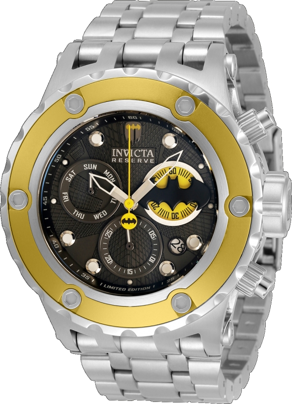 #1 LIMITED EDITION - Invicta DC Comics Batman Quartz Mens Watch - 52mm Stainless Steel/Aluminum Case, Stainless Steel Band, Steel (33814)