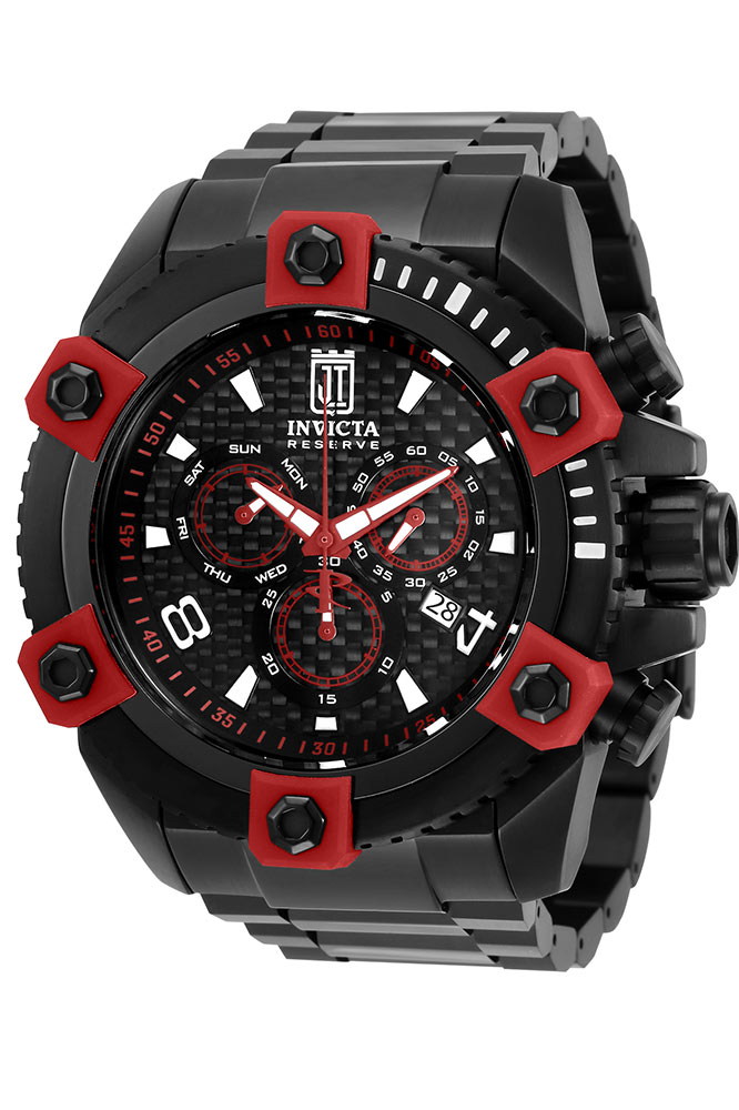 #1 LIMITED EDITION - Invicta Jason Taylor Quartz Mens Watch - 56mm Stainless Steel Case, Stainless Steel Band, Black (33993)