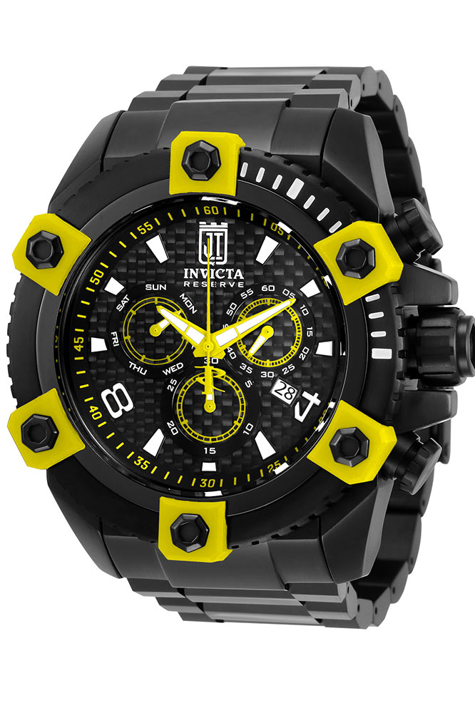 #1 LIMITED EDITION - Invicta Jason Taylor Quartz Mens Watch - 56mm Stainless Steel Case, Stainless Steel Band, Black (33994)