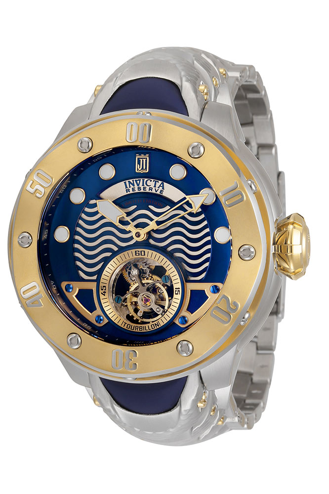 #1 LIMITED EDITION - Invicta Jason Taylor Mechanical Men's Blue, Gold, Silver Watch - 54mm - (34207-N1)