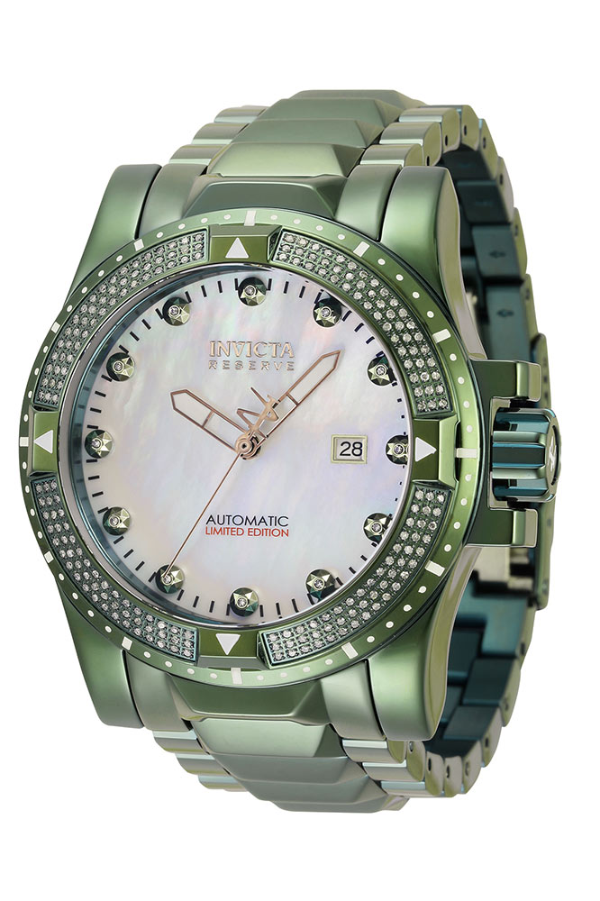 #1 LIMITED EDITION - Invicta Reserve Automatic Men's White, Light Green w/ 0.91 Carat Diamonds Watch - 49.5mm - (34281-N1)