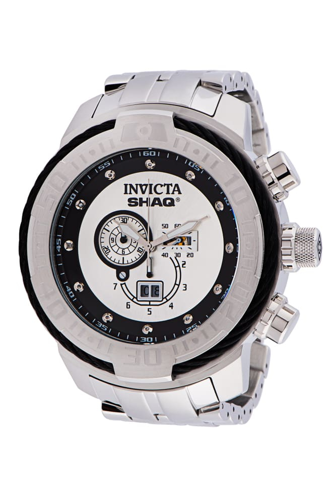 #1 LIMITED EDITION - Invicta SHAQ Men's Silver Watch w/ 0.05 Carat Diamonds - 65mm - (34461-N1)