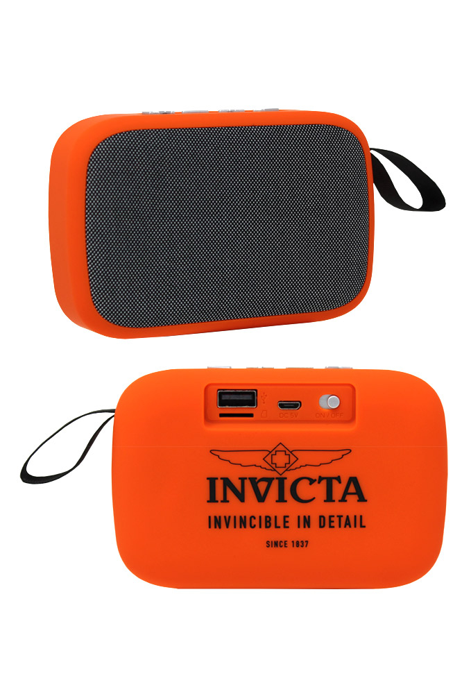 Invicta Portable Bluetooth Wireless Speaker with FM Radio Orange -  Model 34494