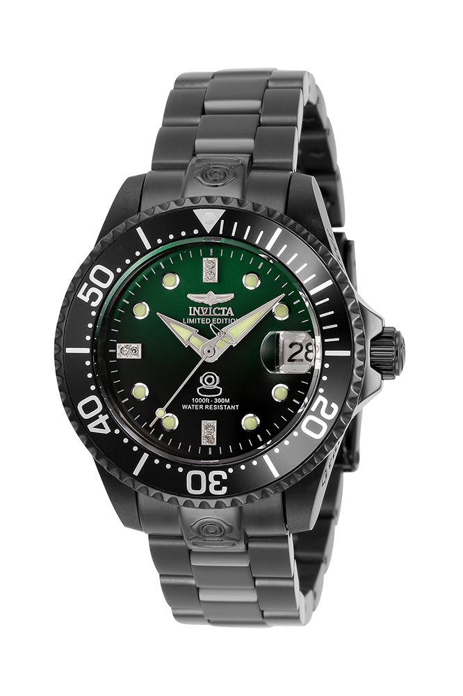 #1 LIMITED EDITION - Invicta Pro Diver Automatic Women's Black, Green w/ 0.03 Carat Diamonds Watch - 38mm - (34775-N1)