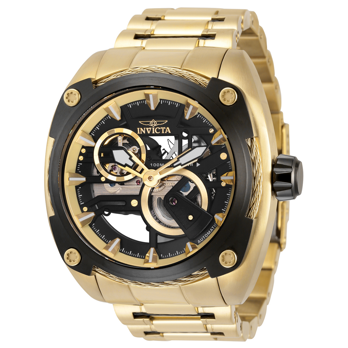Invicta Bolt Automatic Men%27s Watch - 52mm, Gold, Black (ZG-34958)