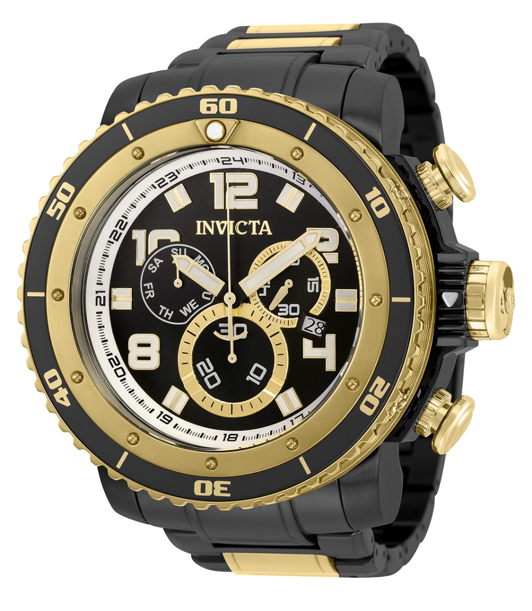 Invicta Sea Hunter Men's Watch - 58mm, Black, Gold (35019)